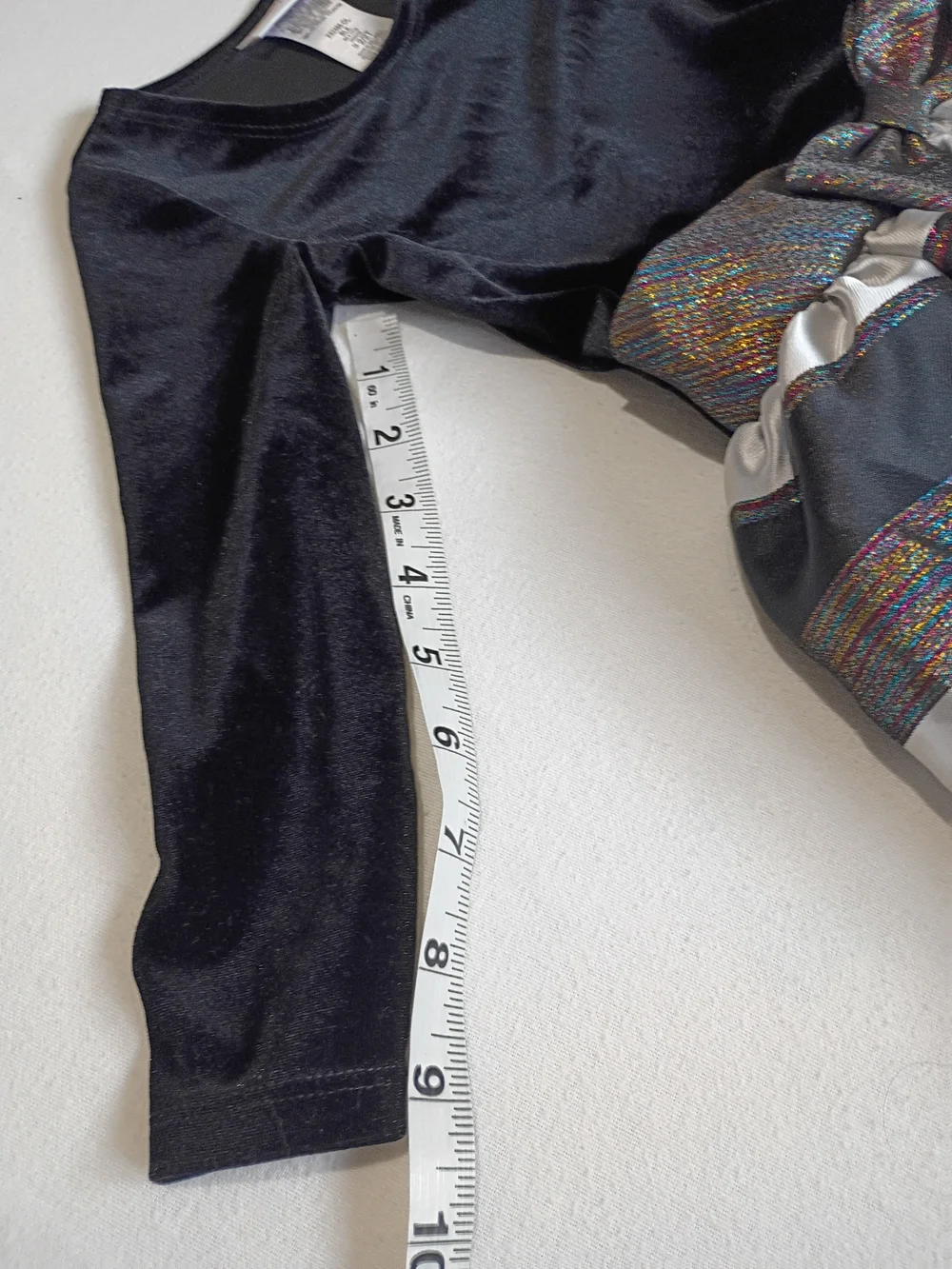 Bonnie Jean Sz 2T Party Dress Velvet Bodice Rainbow Bow Silver Black Ruffled